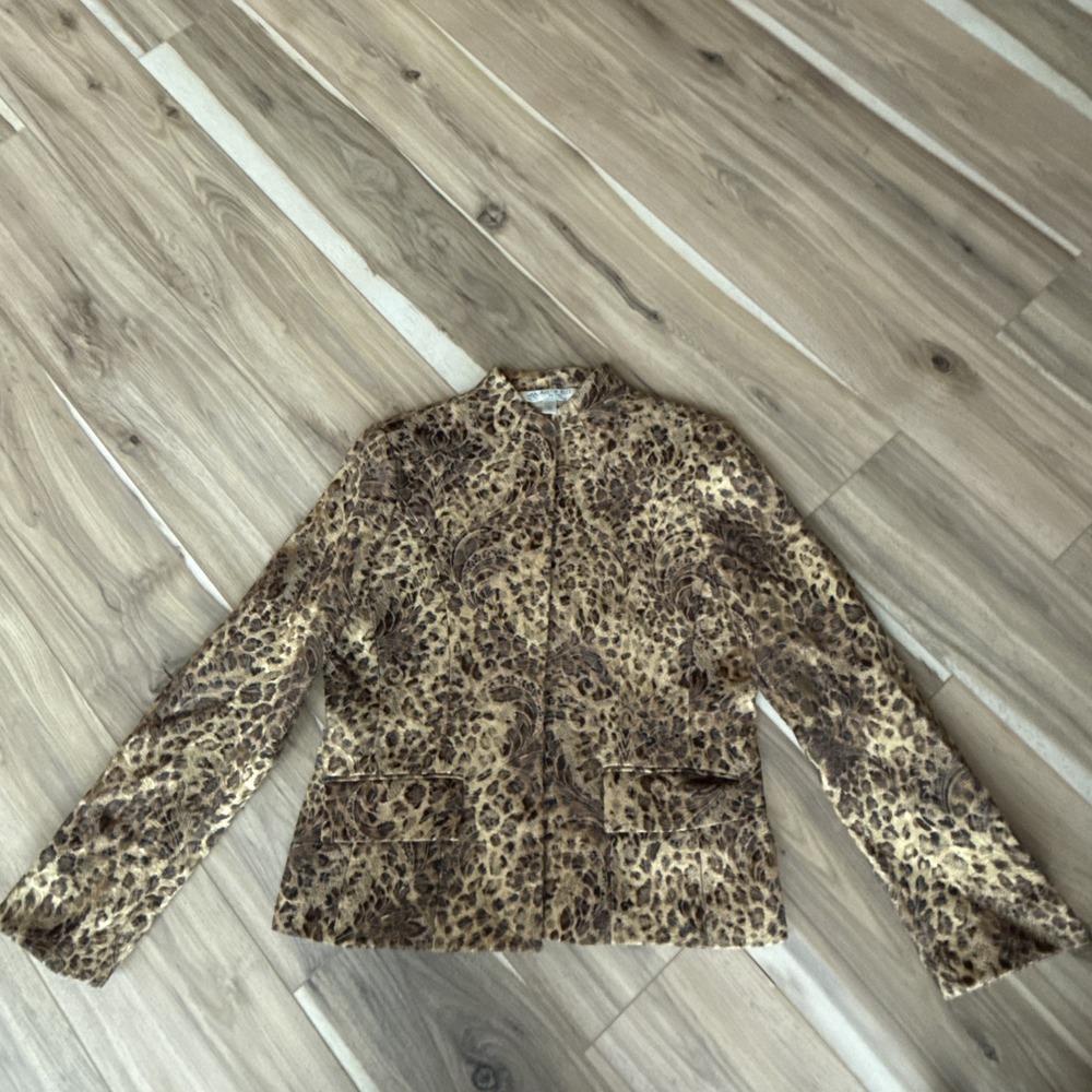 Leopard Print Women's Jacket - Brown